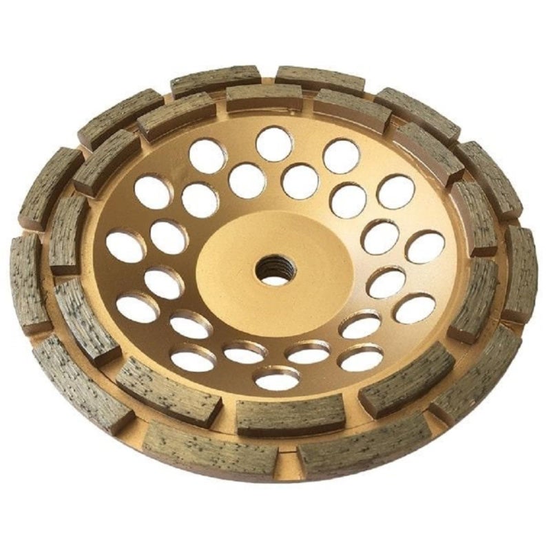 EDiamondTools عجلات طحن الماس 7" للخرسانة أو البناء، 24 قطعة مزدوجة الصفوف، 30/40 حبيبات، رابطة متوسطة، 5/8"-11 محور - Image 1
